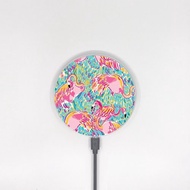 水彩畫火烈鳥 10W手機 QI無線充電板 Wireless Charger 005