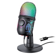 USB Condenser Microphone with Noise Cancellation USB Gaming Microphone Singing Microphone for Pc Com