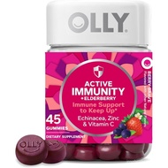 OLLY Immunity Gummy, Immune Support, Elderberry, Zinc, Vitamin C, Supplement, Berry Flavor, 15 Day S