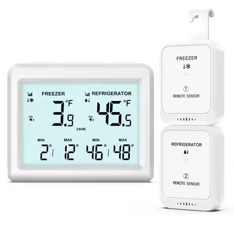 ORIA Digital Refrigerator Thermometer Wireless Freezer Thermometer Fridge Temperature Monitor with 2