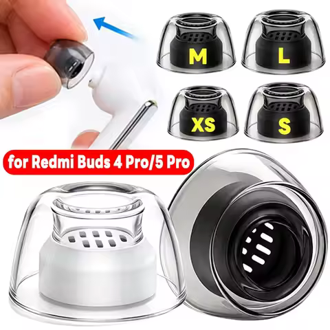 1-4Pairs Liquid Silicone Ear Tips for Redmi Buds 5 Pro Anti Slip Filter Earbuds in Ear Caps EarPlugs