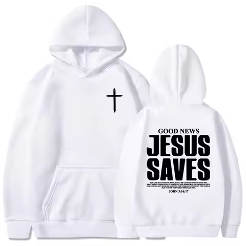 Jesus Saves John 3:16:17 Hoodies Christian Bible Verse Sweatshirts Men Women Clothes Winter Comforta