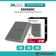 TRANSCEND Ext SSD ESD360C USB 20GBPS Portable External Solid State Drive With One Touch Auto-Backup 