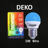 Ekonomat DEKO 1W Blue LED Lamp 1Watt 1W 1Watt Bulb biru