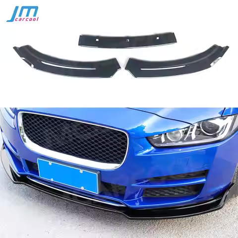 Front Lip Spoiler Apron For Jaguar XE 2017-2018 ABS Gloss Black 3 PCS/Set Head Bumper Chin Shovel Gu