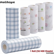 MOLIH 1Roll/400Sheets One-Time Dishcloth, Dry Wet Dual-Use Thickened Disposable Lazy Cleaning Rags, 