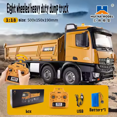 Huina 1536 Rc Legering Dump Truck 1:18 Engineering Voertuig Heftruck Zware Tractor Afstandsbediening