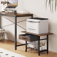 Heyoung Large Printer Stand with Storage Drawer, 2-Tier Under Desk Table for Home Office, Fits Fax M