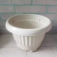 Pot Bunga Plastik 34cm / pot putih / pot plastik / pot unik /pot murah