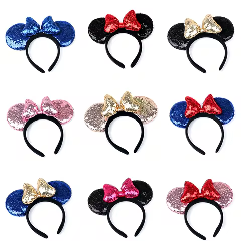 Big Size Classic DOT Bow Mouse Ears Headband Women Party Girl Hairband Hot Festival Park Trip DIY Ha