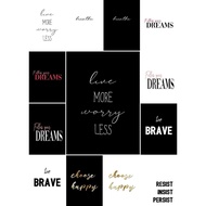 Text Art Collection Live More Worry Less Poster  Inspirational Quote Print for Modern Interior Design Wall Decor