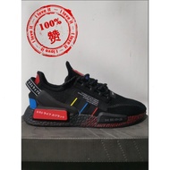A.D Ready Stock AD NMD _R1 V2 Boost Black Red Men'S And Women'S Shoes Black Red Soft Walking Shoes Casual shoes 7FAI