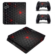 For PS4 Slim Vinyl Sticker For Sony Playstation 4 Slim Console+2 controller Protetive Sticker case For PS4 Slim Accessories