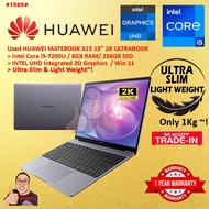 #1585 *Used HUAWEI MATEBOOK X ( GREY ) 13.3" 2K ULTRABOOK INTEL CORE I5-7200U 4GB 256SSD i5 SLIM LIG