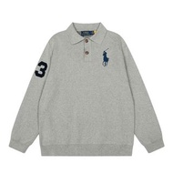 Ralph Lauren秋冬大馬刺繡logo針織POLO翻領毛衣外套