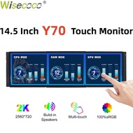 Wisecoco 12.6/14.5 Inch 2K IPS PC Laptop Gaming Touch Screen Monitor CPU GPU Temperature Monitoring 