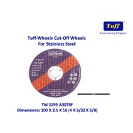 [Ready Stock] Tuff-Wheels Cut-Off Wheels For Stainless Steel Cutting Disc TW 3299 A30TBF 4" x 2.5mm 