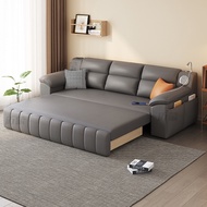 Sofa Bed Multi-function Foldable Solid Wood Tech Cloth Sofa Chair With Storage Cabinet Bedroom
