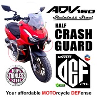 ⭐ADV 160 Half Crash Guard with MDL BRACKET 304 PURE STAINLESS STEEL Motorcycle Armor ADV160 MOTO DEF