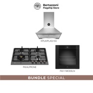 Bertazzoni 60cm Gas + Oven + Hood Bundle(P604LPRO Gas Hob + F6011MODELN 11 Function Oven + KPL60PLAG1XA Wall-Mount Hood)