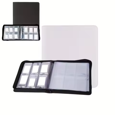 Graded Card Binder for PSA CGC 35PT Slabs, 60 Cards Holder Album, PU Leather Zipper Sports TCG PTCG 