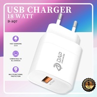DAP D-AQ7 Travel Charger Adapter 18 Watt Output Port USB Charger
