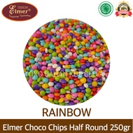 ELMER Choco Chips (Half Round) DARK / RAINBOW 250gr