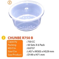 CHUNBE CB WARE R750B (6 X 50set)(300set) 750 Round Microwave Container / Food Container With Lid 750
