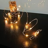 2 Pack 6.56FT 20 LEDs Siliver Plated Wire Fairy String Light Battery Operated for Christmas Tree Wedding Vase Party Stary Decoration (2M/20LEDs, A)
