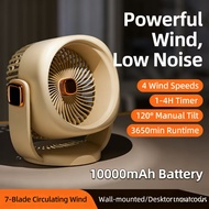 KIMVIENTO F44G 6 inches 10000 mah Fan Rechargeable 360° Adjustable Angle Portable Silent Fan