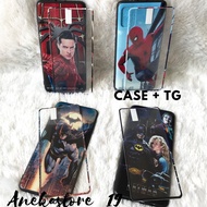 At - Softcase Captain America Extra Bonus Tempered Glass For Samsung A1/A12/A31/A51/A71/A01/A02/A20/