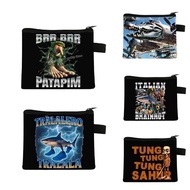 Italian Brainrot Children's full pattern color printed fashionable and creative cartoon coin purse, 