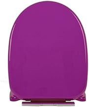 Toilet Seat with Soft Close Mechanism, Coloured Toilet Lid, Strong Toilet Seats, Round/D/V Shaped - le Hinge Attachment, Purple U41-43 x 34 cm (Lila u41)