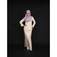Rania Baju Kurung Cream/Turquoise/DarkBrown/Peach