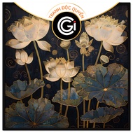 Tranh hoa sen tranh treo tường tranh dán tường phòng thờ phòng khách in canvas. CGI - 464