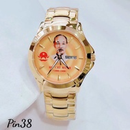 Đồng Hồ Nam hiệu OP- tưởng niệm Bác Hồ máy pin  Nhật kính sapphire chống xước dây vỏ inox không rỉ s