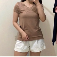 PLAIN V-NECK T-SHIRT PLAIN V-NECK PREMIUM RAYON T-SHIRT/ V Neck T Shirt Women Short Sleeves