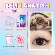 UYAAI【COD】4 Item Paket kombinasi (1Pasang Softlens+1Alat Pencuci Softlens+10ml tetes mata+1kotak cer