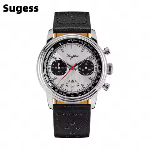 Sugess Pilot Watch Men ST1906 Movement Handwind Chronograph Wristwatches Sapphire Waterproof Hand Wi