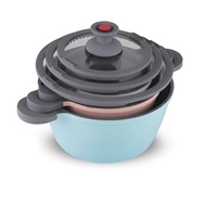 3 IN 1 Stock pots Set Cast Aluminum Dutch Oven Non-Stick Casserole Pot with Glass Lid Periuk Set Ind