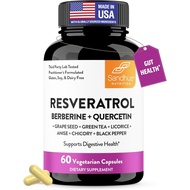 Sandhu's Resveratrol Contains Resveratrol, Promotes Intestinal Health | Men Women Digestive Suppleme