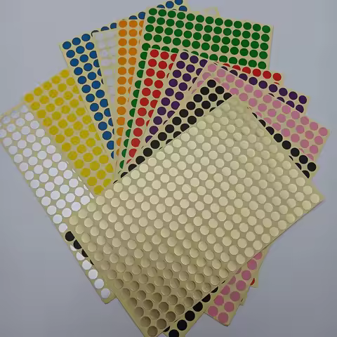 8mm Circular Dot Stickers Color Dot Sticker Label Round Colored Coding Labels Black Blank Adhesive S
