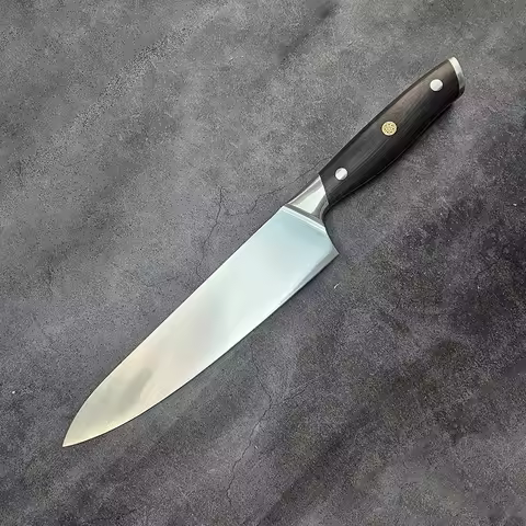 8 Inch Chef Knife Sandvik 14C28N Steel Blade Wood Handle Slicing Vegetables Cleaver Meat Gyutou Prof