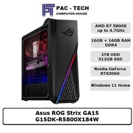 [Ready Stock] Asus Republic Of Gamer Desktop G15DK | Ryzen 7 5800X | 32GB DDR4 RAM | 2TB HDD + 512GB SSD | RTX3060 | 3 Year Warranty
