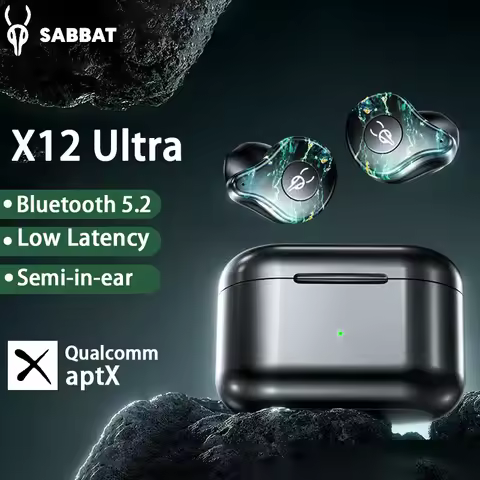 Sabbat E12 Ultra Qualcomm AptX Wireless Bluetooth Headset Low Latency Semi-in-ear True Wireless Earb