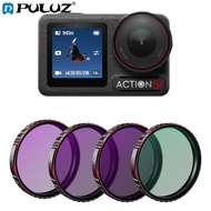 PULUZ สำหรับ DJI Osmo Action 5 Pro STARTRC 4 In 1 CPL ND8 ND16กรองเลนส์กล้องถ่ายรูป ND32 (ขาตั้งกล้อ