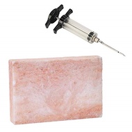 MRT SUPPLY Gourmet Himalayan Pink Salt Block &amp; Marinade Injector Syringe Pump Kit with Ebook