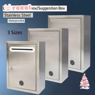 ROXUL Mailbox, Waterproof 3 Sizes Letter Box, Portable Stainless Steel with Locks Ballot Box Outdoor