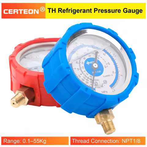 TH Refrigerant Gauge 0.1–55Kg R22 R134A R410 NPT1/8 HVAC Pressure Tool for Air Conditioner Charging