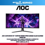AOC Ag346ucd 34" 1800r 3440x1440 QHD 175HZ Qd-oled Curved Gaming Monitor